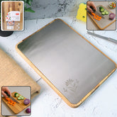 Apex Steel Oak Cutting Board front view with wooden handle