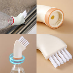Dispensing Scrubber Brush attached to bottle