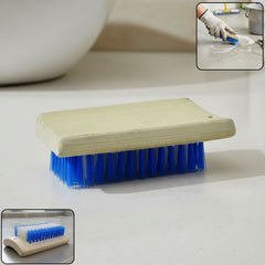 Heavy duty cleaning scrub brush with wooden handle