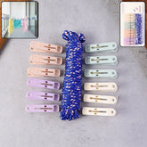 Clothesline Rope with 10 Clips – 5 Meter Approx Heavy Duty Laundry Drying Rope with Clip