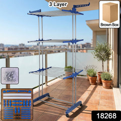 Multi-tier clothes drying rack with wheels