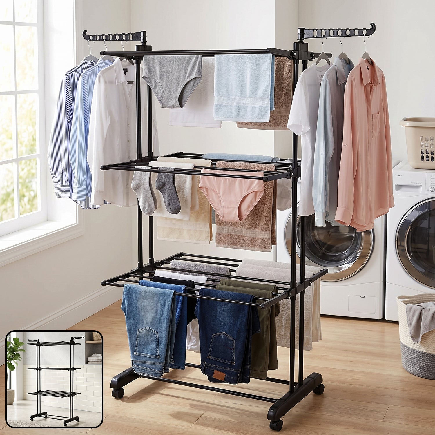 Metal expandable garment rack