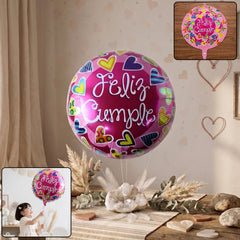 Feliz cumple round foil balloon