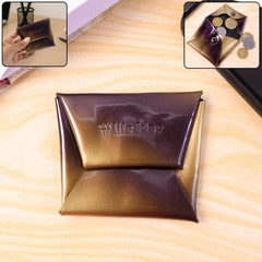 Foldable PU leather coin pouch closed