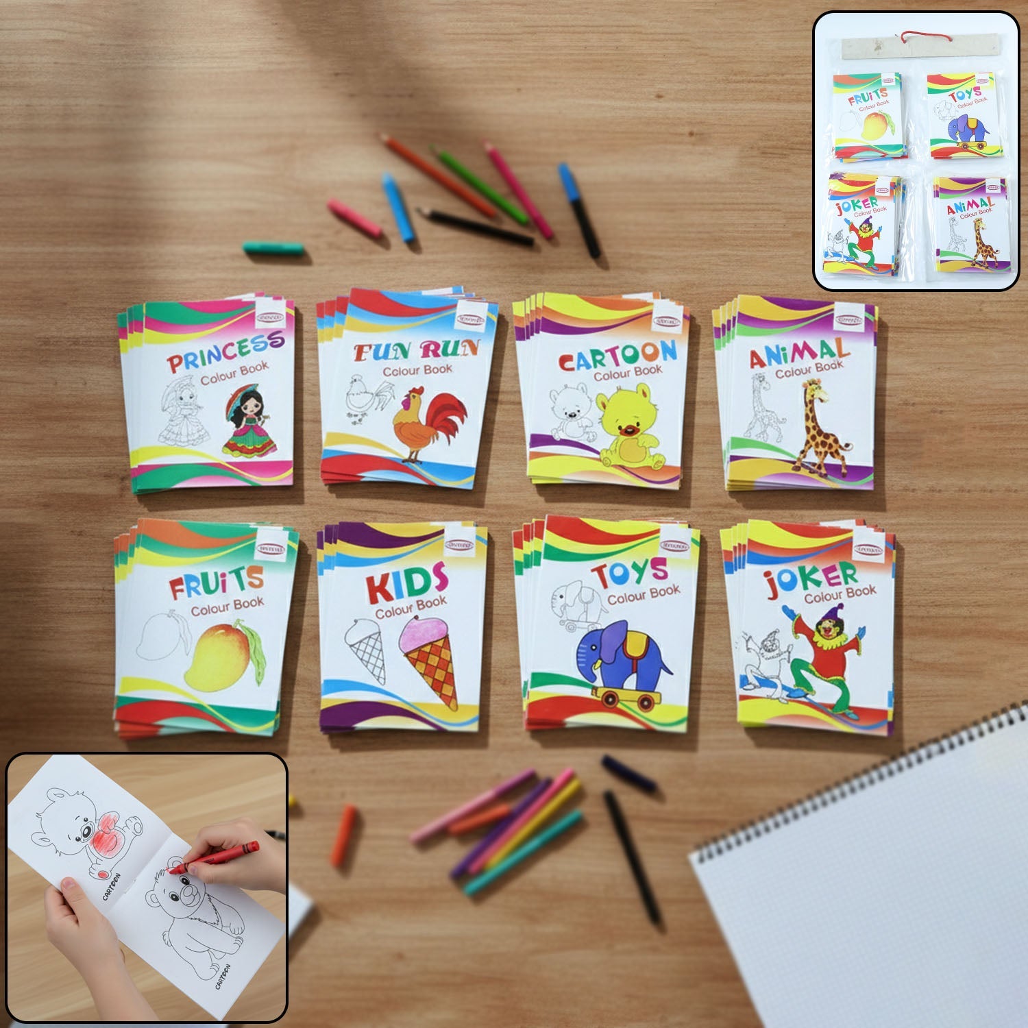 40-piece kids educational colouring book set
