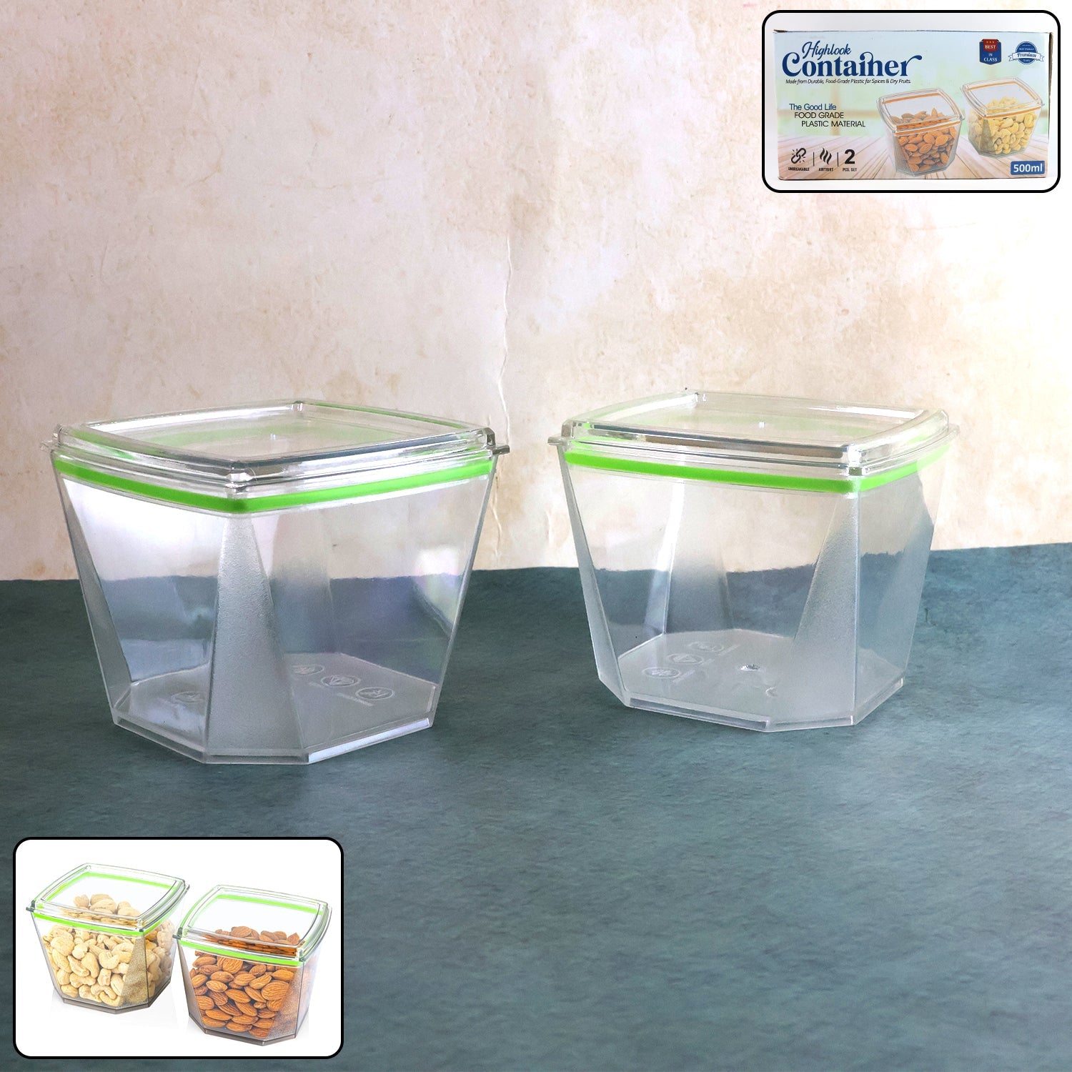 2-Piece 500ml Food Storage Container Set