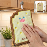 Cartoon cheese toast microfiber hanging hand towel