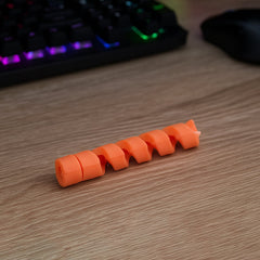 Spiral cable protector close-up on wire