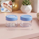 Empty cosmetic cream jar set spatula
