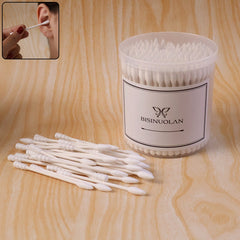 Cotton ear buds in storage jar
