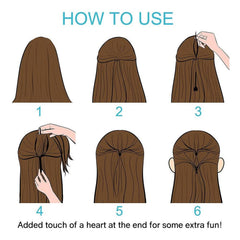 Heart-shaped hairpin set arranged on surface