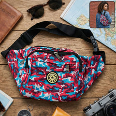 Stylish waist pouch in modern pattern
