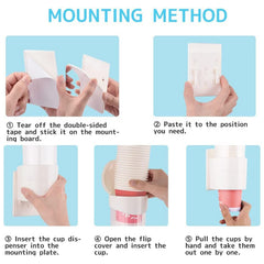 Paper cup dispenser installed on water cooler