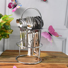 Side view of Apex stainless steel forks and spoons