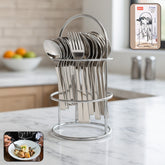 Apex 16-piece stainless steel cutlery set with stand