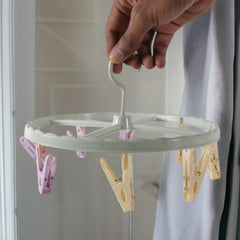 Drying rack hanging baby clothes and towels