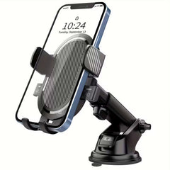 Phone holder with extendable arm & 360-degree rotation