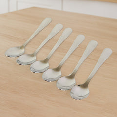 Sleek design stainless steel dining spoons close-up