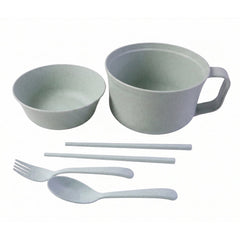 Durable wheat straw chopsticks and spoon in eco-friendly dinnerware set