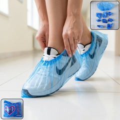 Disposable Plastic Shoe Covers with Elastic Fit
