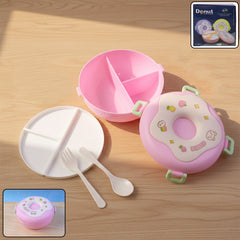 Donut Double Insulated 3-Compartment Lunch Box, front view