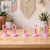 Set of 5 silicone door stoppers with suction base