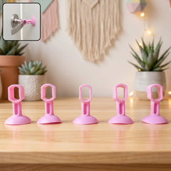 Set of 5 silicone door stoppers with suction base