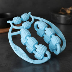 Ergonomic double wheel massage roller