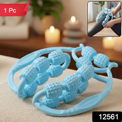 Handheld body massager with textured wheels