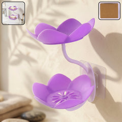 Flower shape double layer soap dish with petal design