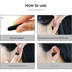 Pair of noise blocking soft ear plugs