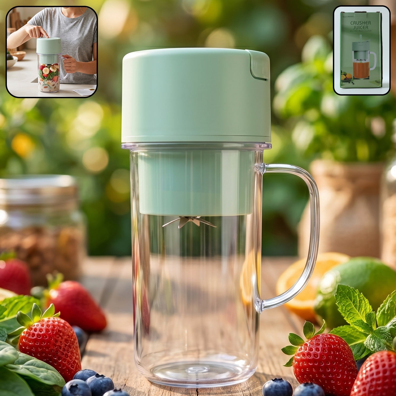Portable Electric Juicer Mixer Grinder with Handle