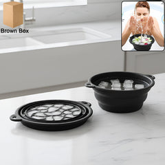 Portable foldable silicone ice facial bowl