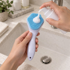Silicone Face Scrubber Brush with Handle for Facial Cleansing & Massage (1 Pc)