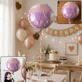 Round marble foil balloon party