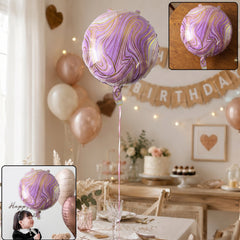 Round marble foil balloon party