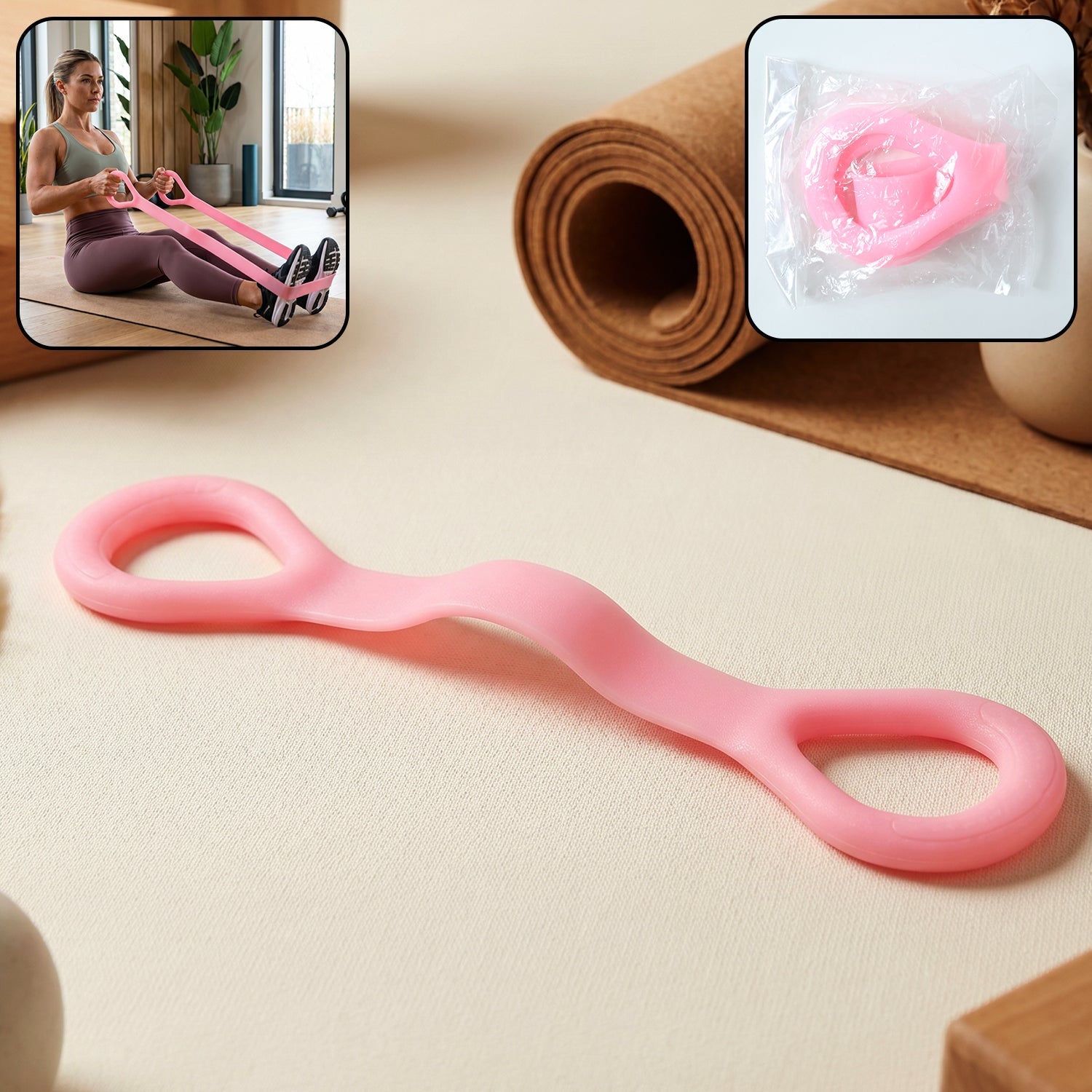 Silicone resistance band with ergonomic handles