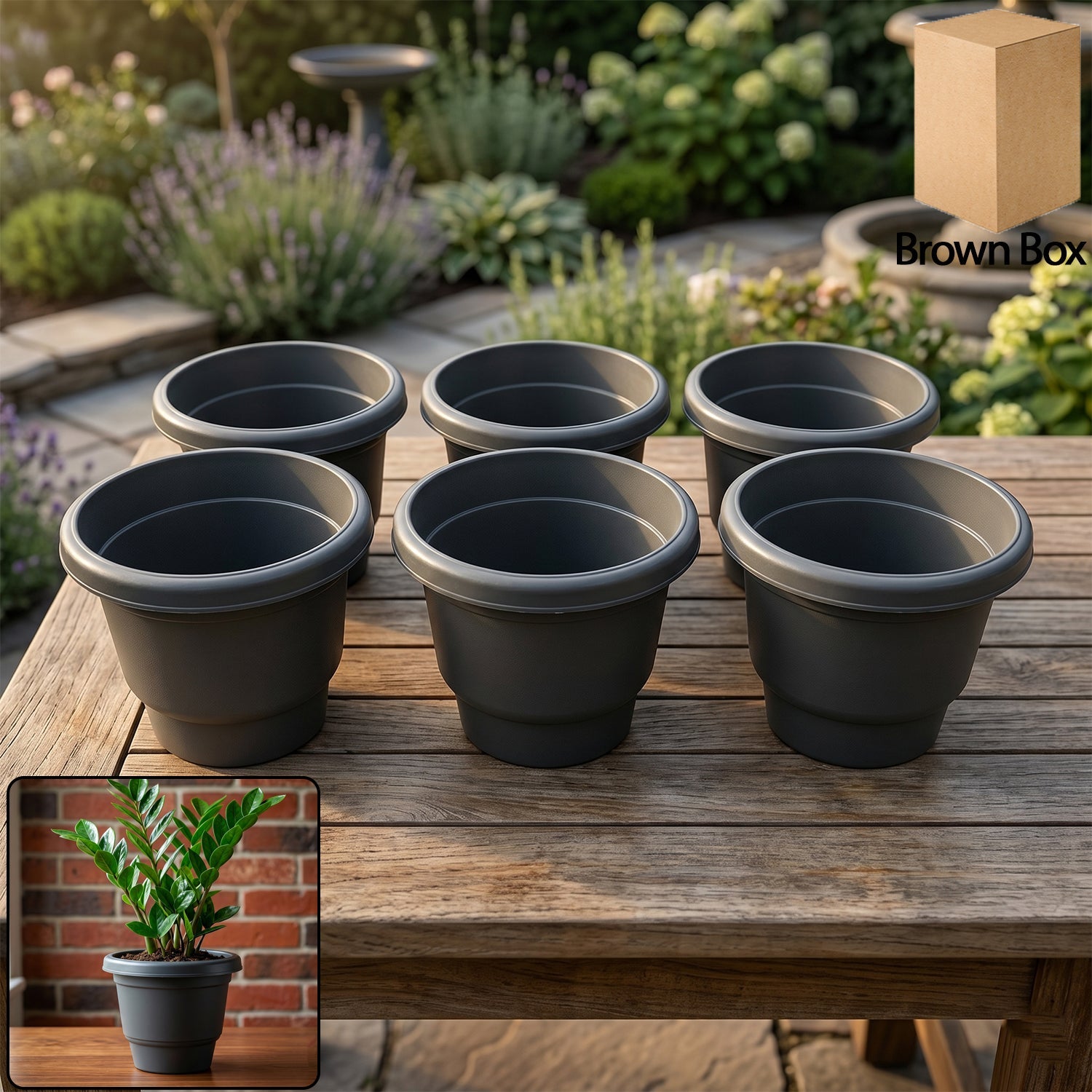 Colorful plastic flower pots for indoor and outdoor gardening
