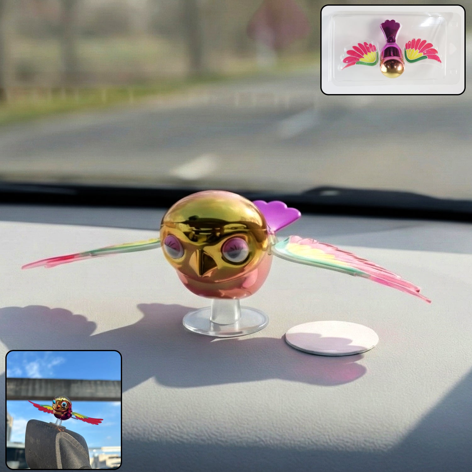 Wind Flying Bird dashboard decoration on car dashboard