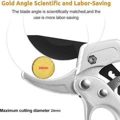 Close-up of sharp pruning shear blades