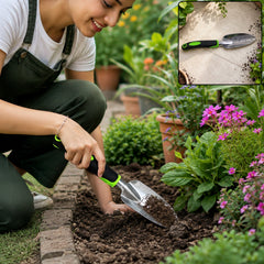 Garden hand trowel, stainless steel digging tool with ergonomic non slip handle (1 pc)