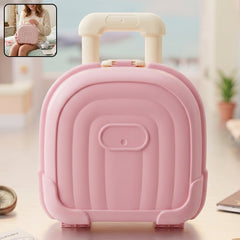 Mini Suitcase Shape Plastic Storage Box Cute Trolley Organizer Gift (1 Pc)