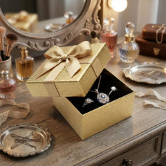 Gift box with decorative ribbon