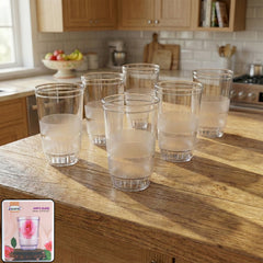 Transparent Janta drinking glass set, 6 pieces, with frosted grip
