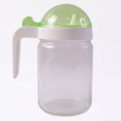 glass oil container with lid