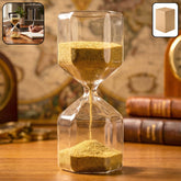 Elegant 4-minute glass sand timer hourglass with yellow sand
