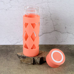 Glass Water Bottle with Protective Sleeve - (1 Pc / 480 ML)