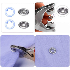 Close-up of snap button plier tool
