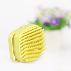Ergonomic contoured silicone bath body brush for easy grip