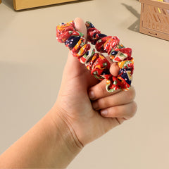 Various patterns of fabric hair scrunchies